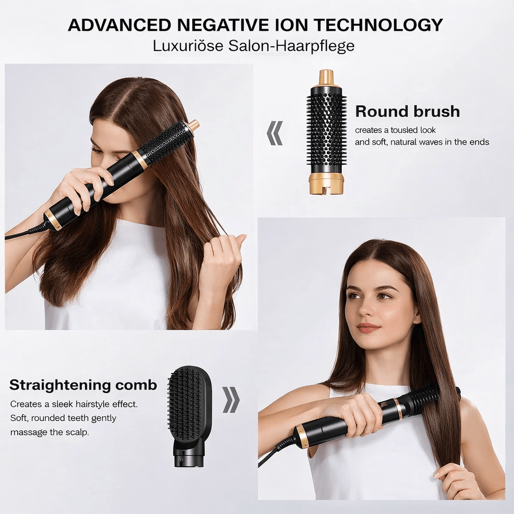Dryliss® 5 - in - 1 Hair Styler – Ionic Hot Air Brush for Dry, Curl & Volume - Dryliss® -  - 